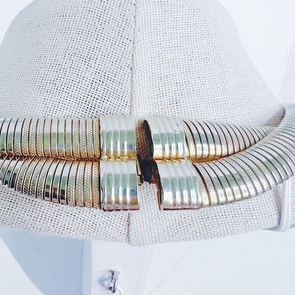 Vintage Silver Braided Flat Snake Chain Necklace Statement Quiet Luxury Classy - Picture 5 of 6